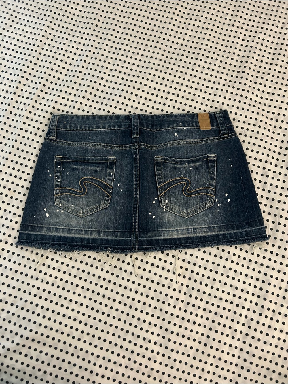 Vintage Maurice's embroidered mini jean skirt